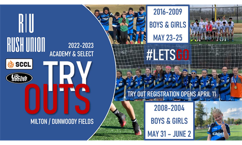 2022/2023 Tryouts Pre Academy/Academy/Select: Register Today!